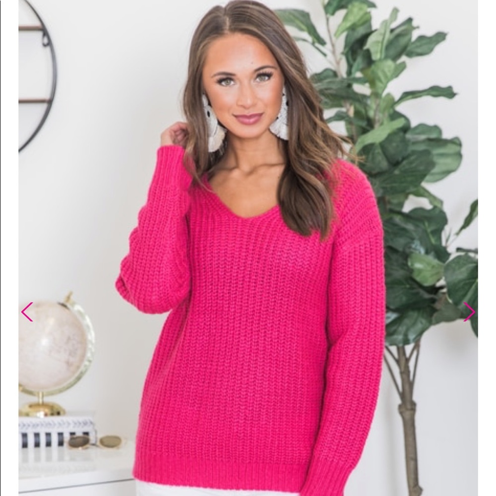 Pink Lily hot pink sweater